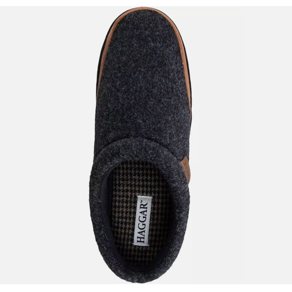 Haggar Men's Microsuede Trim Bumper Felt Clogs Black Size X-Large 124 - Picture 3 of 3